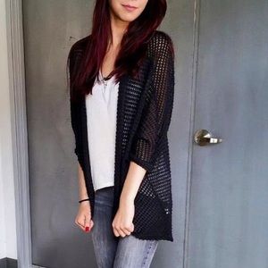 Rolla Coaster 3/4 Sleeves Textured Dolman Cardigan